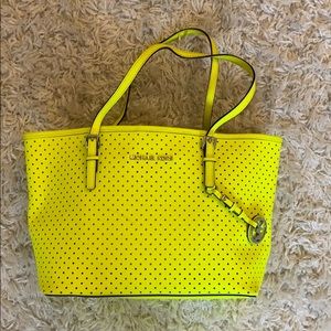 Michael Kors Neon Small Jet Set Tote -Rare Find!